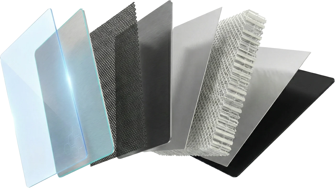 Exploded view of the TargetBound target's internal material layers
